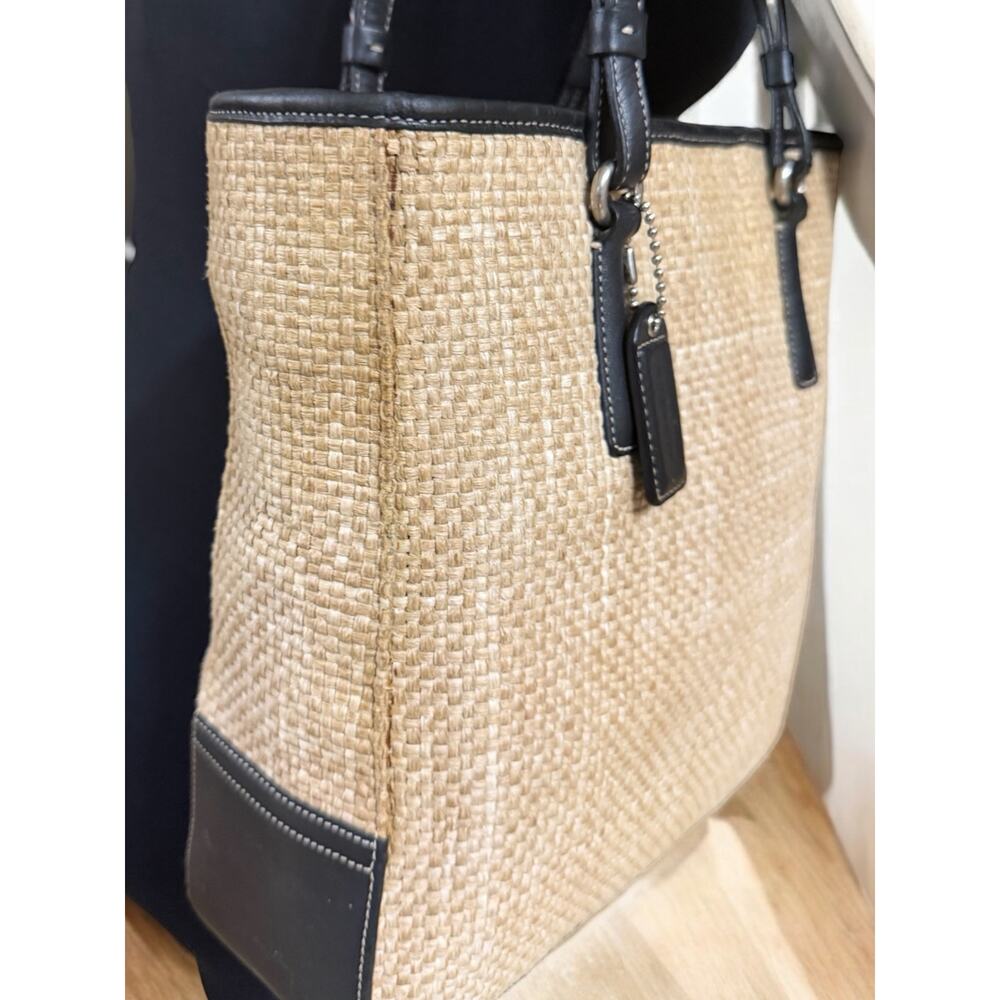 Vintage Coach 8157 Straw Cabana Lunch Tote - Picture 11 of 14